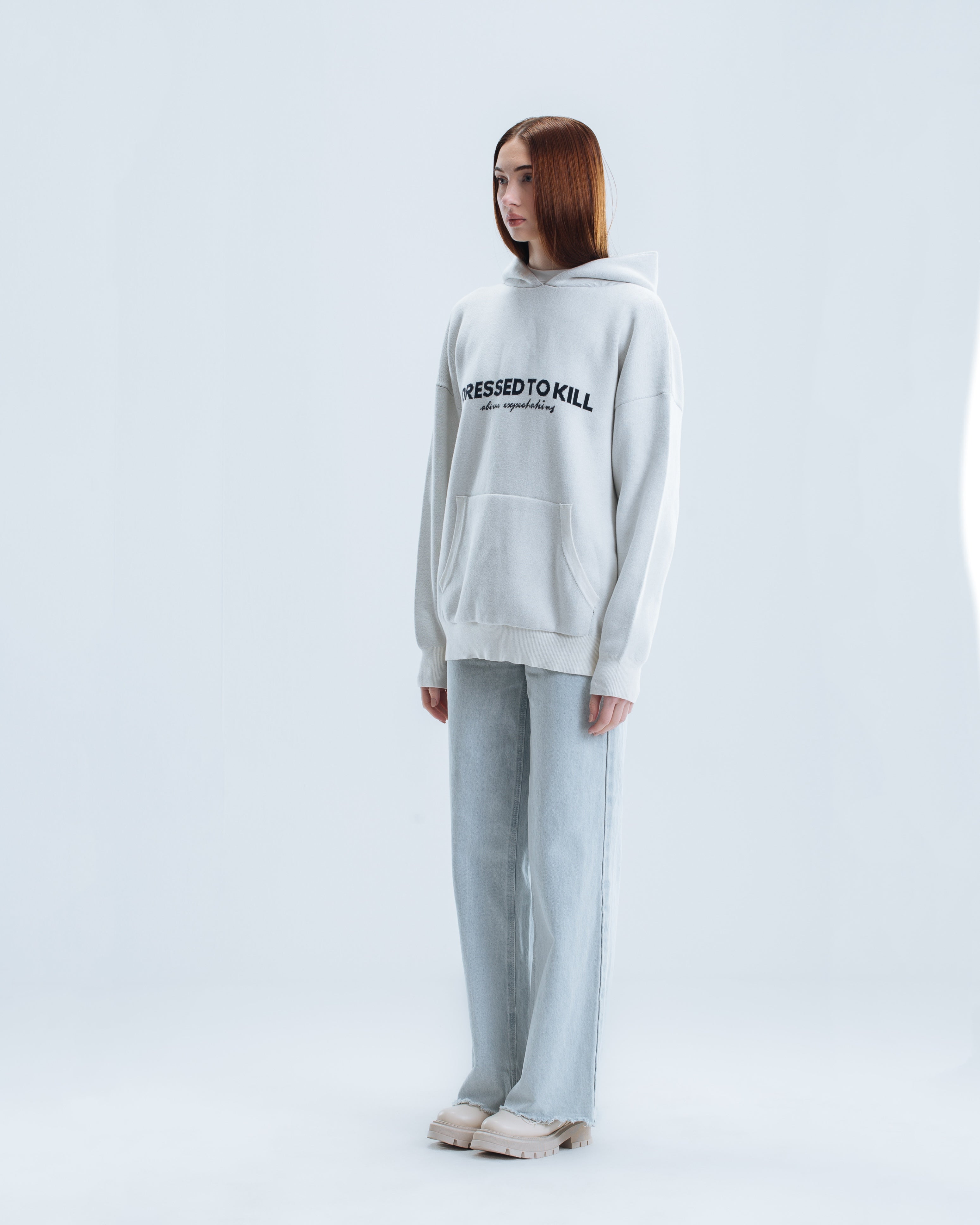 Knitted Hoodie - White