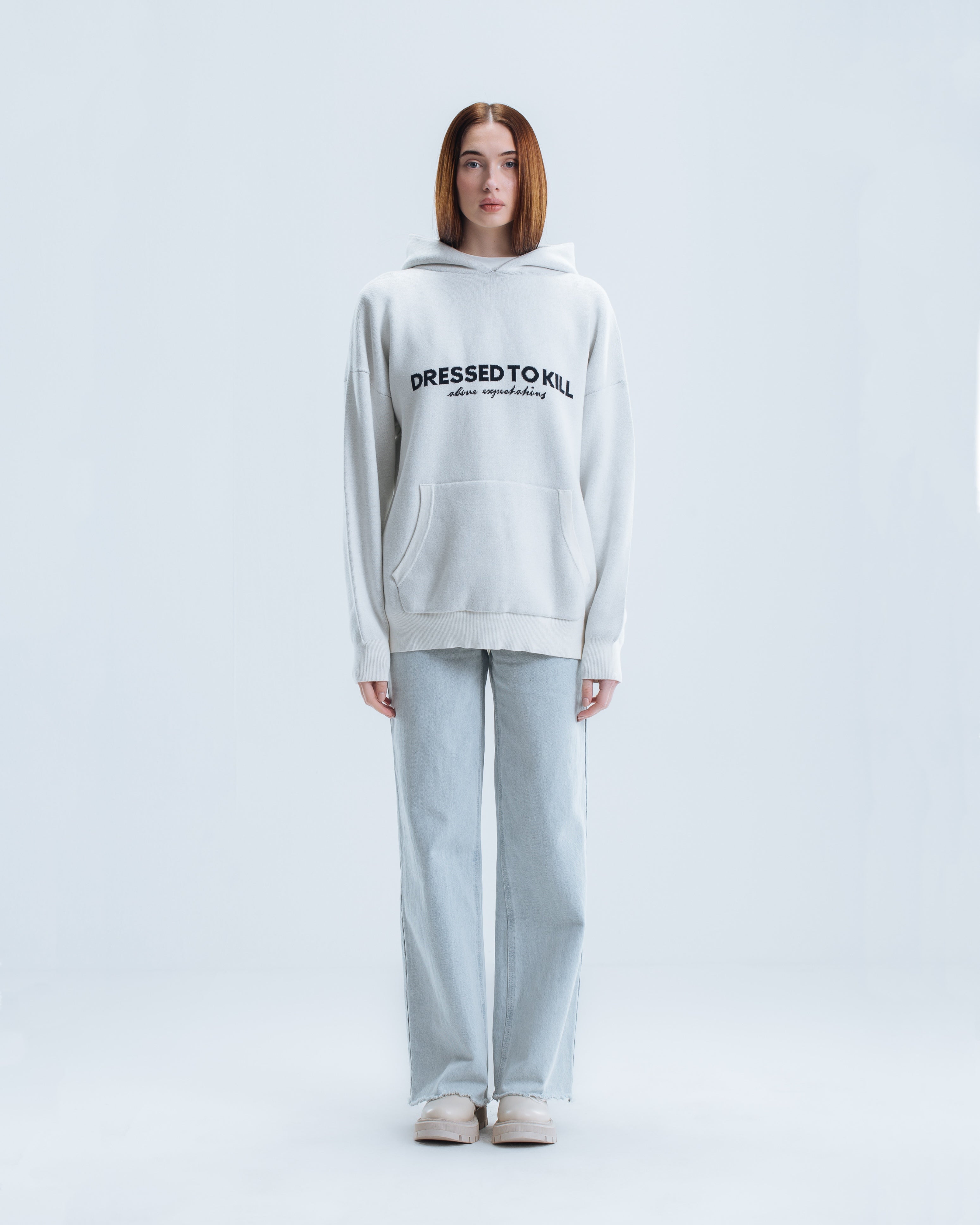 Knitted Hoodie - White