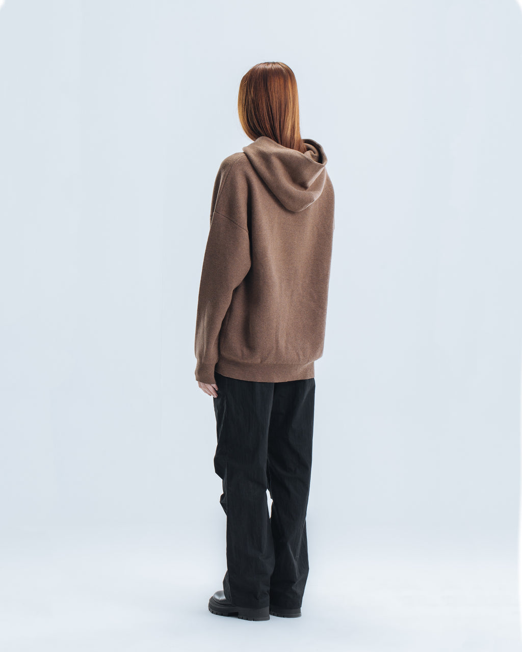 Knitted Hoodie - Brown