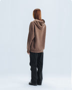 Knitted Hoodie - Brown