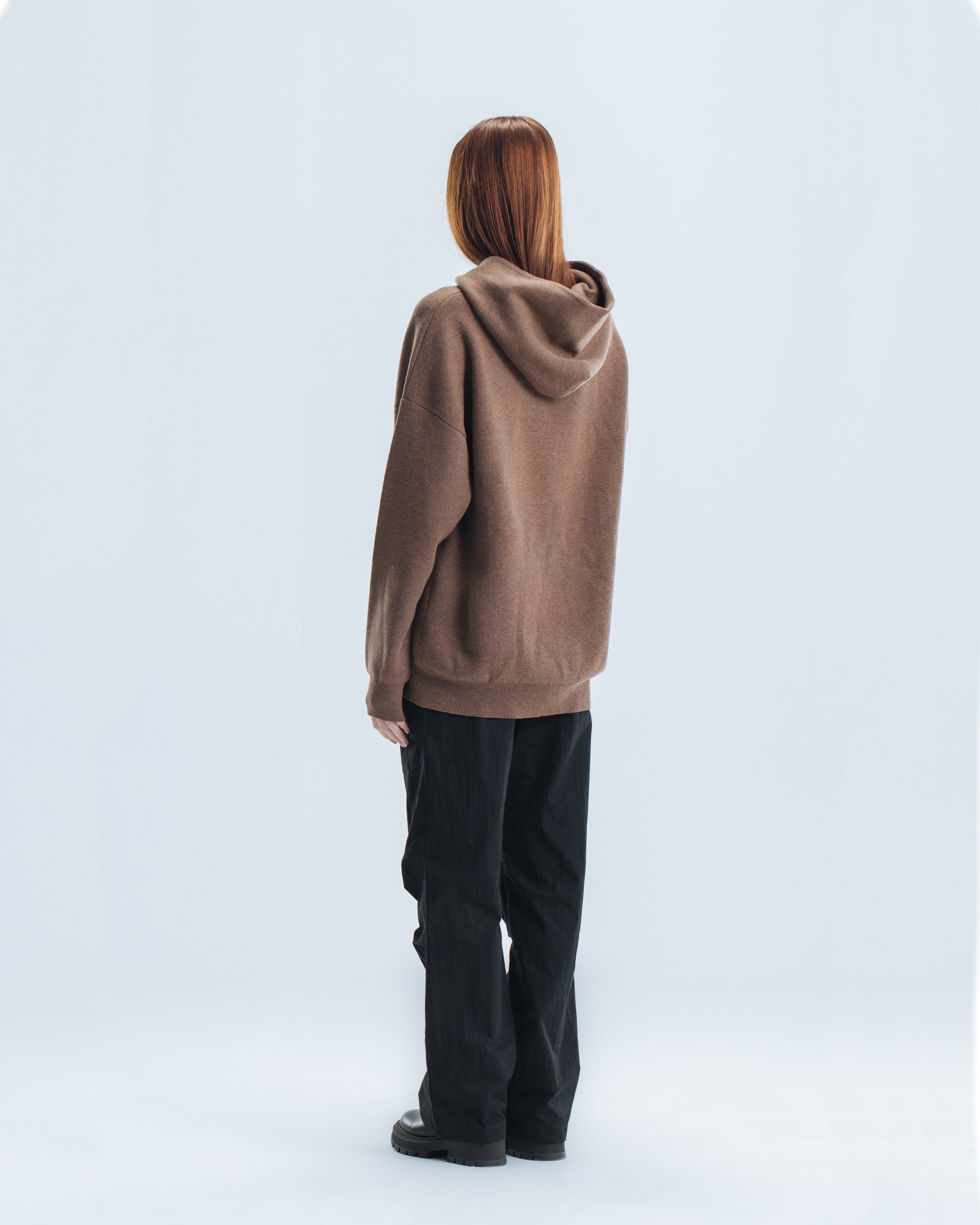Knitted Hoodie - Brown